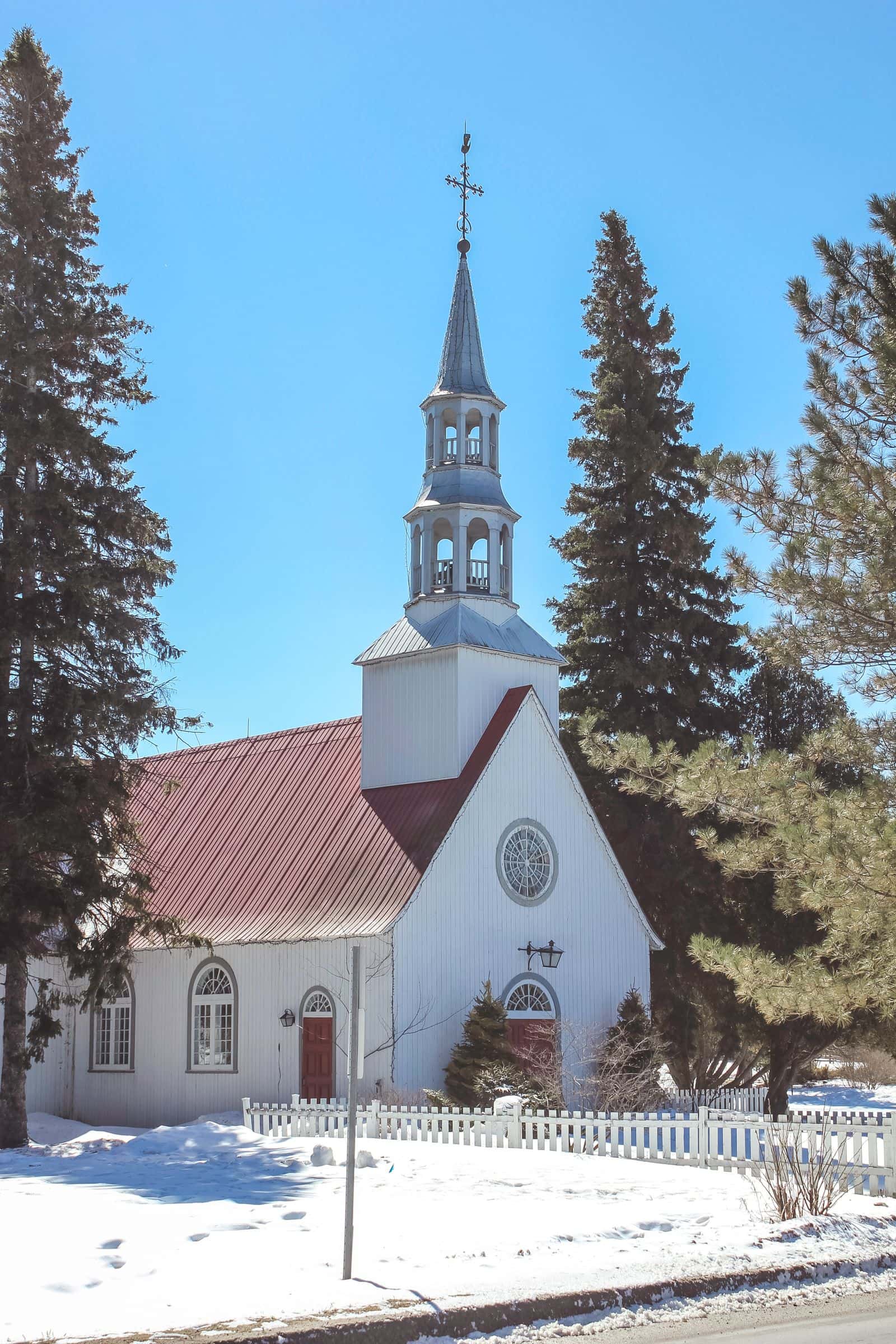 Chapelle Saint-Bernard in the snow at Mont-Tremblant, Québec
